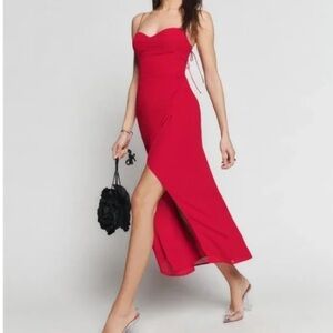 Reformation Kourtney Dress - Cherry Red